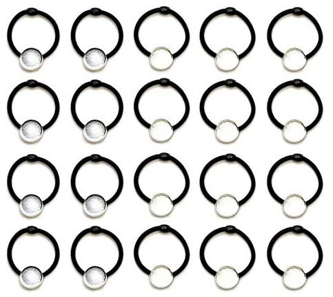 ヘアゴム セッティング セット 20mm 径 アクセサリー 手芸 ハンドメイド パーツ 20組