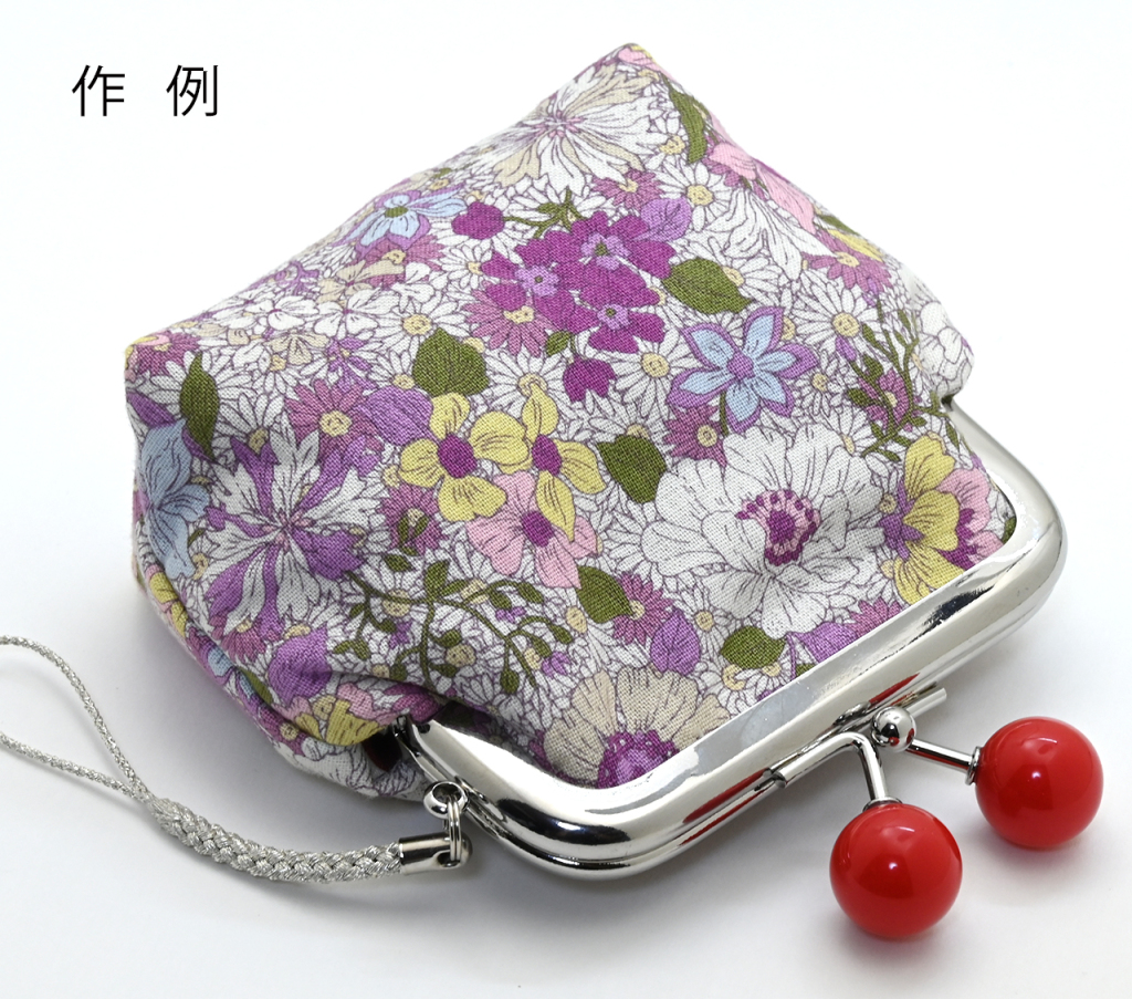8cm 角型 がま口口金 玉付き 差し込み式 シルバー