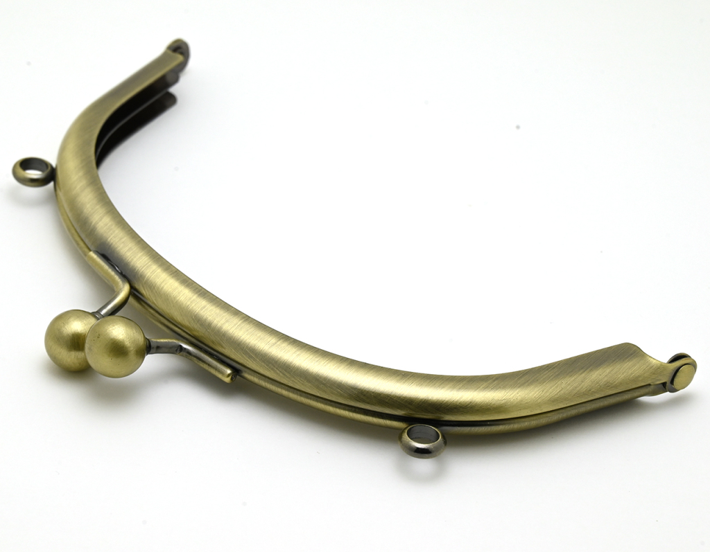 16.5cm アーチ型 がま口口金 差し込み式 アンティークゴールド