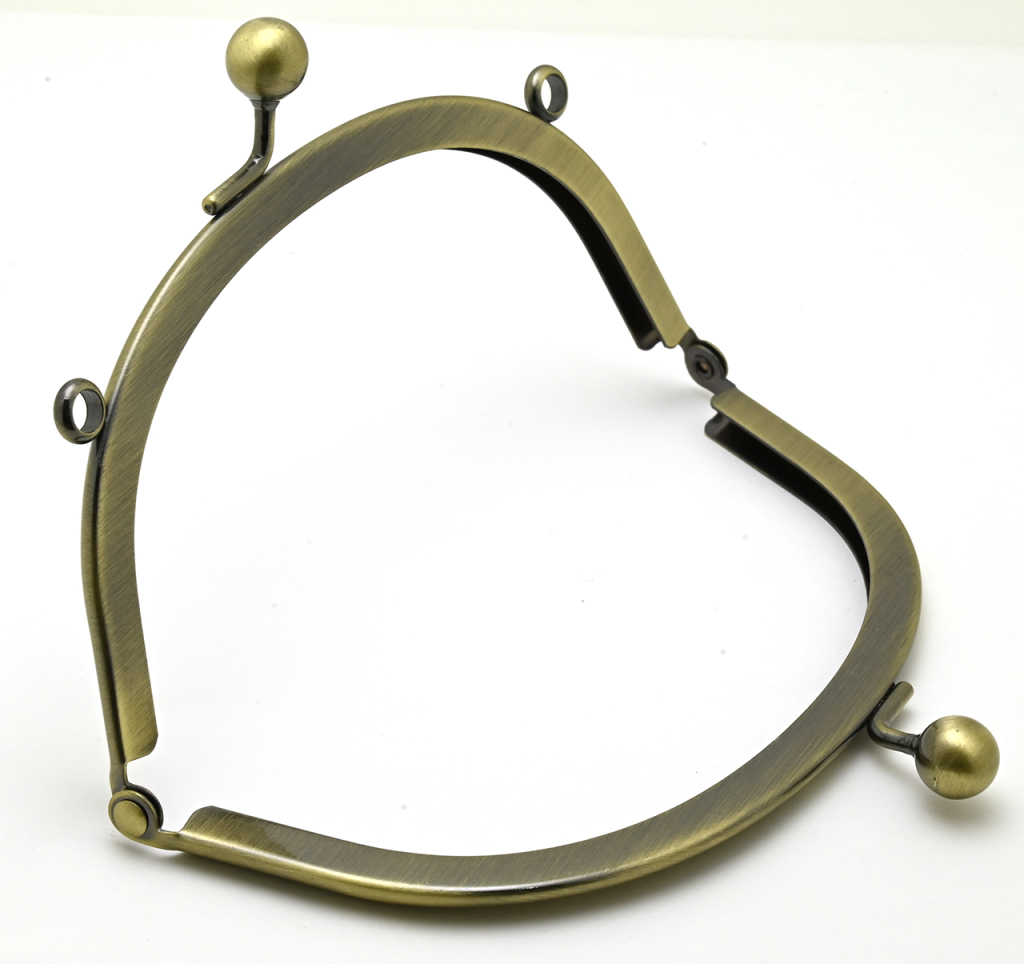 16.5cm アーチ型 がま口口金 差し込み式 アンティークゴールド